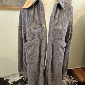 Listicle Waffle Knit Soft Shacket